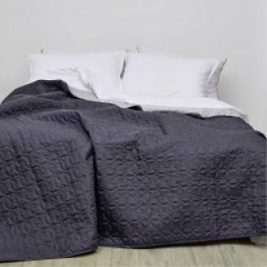 Легкое двухстороннее покрывало Дуэт стеганое микрофибра Графит