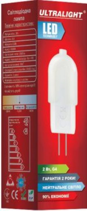 Светодиодная лампа Ultralight LED G4 2W 4100K 12V (UL-49149)