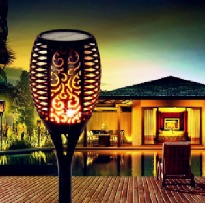 Фонарь садовый светильник на солнечной батарее Факел с эффектом пламени мерцающий огонь 12 LED 515 мм UKC Solar Flame Led Light 4034