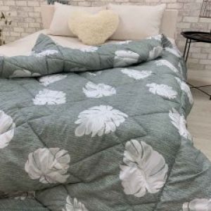 Бамбуковое одеяло Cappone Листья 200x220 см Зелёные