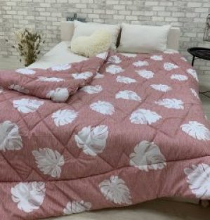 Бамбуковое одеяло Cappone Листья 150х200 см Красные