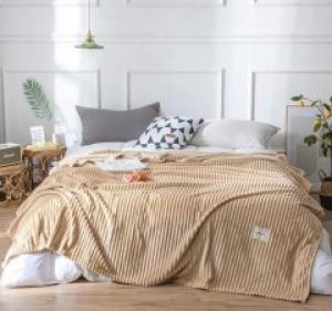 Плед Koloco Полоска Шарпей 220X240см Бежевый