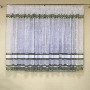 Короткая тюль сетка ALBO 300x170 cm Бело-зеленая (KU-138-3-1)