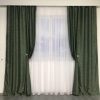 Светоотражающие шторы из льна Блэкаут ALBO 150x270 cm (2 шт) Зеленые (SH-M17-4)