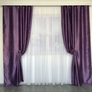 Готовые шторы двухсторонние Блэкаут софт 150x270 cm (2 шт) ALBO Фиолетовые (SH-250-18)