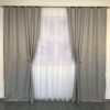 Однотонные шторы из льна Блэкаут ALBO 150x270 cm (2 шт) Серые (SH-M5-6)
