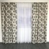 Готовые шторы с цветочным принтом 150x270 cm (2 шт) ALBO Синие (SH-631-1)