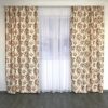Шторы с цветочным принтом 150x270 cm (2 шт) ALBO Кофейные (SH-631-3)