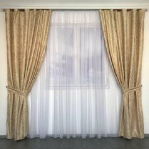 Готовые мраморные шторы 200x270 cm (2 шт) ALBO Бежевые (SH-M19-1)