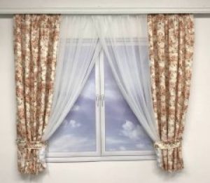 Атласная занавеска с шифоном в стиле прованс ALBO 400x180 cm Кофейная (KU-631-3)