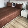 Покрывало на двуспальную кровать ALBO 210х230 cm + наволочки 50x70 cm (2 шт) Шоколадное (P-C2)