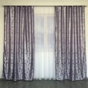 Комплект готовых штор с люрексом 150x270 cm (2 шт) ALBO Фиолетовые (SH-D26-10)