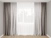 Комплект Декорин Диамант Дабл серые шторы 150x270 см 2 шт вуаль тюль 400х270 1 шт Серые с белым