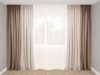 Комплект Декорин Диамант Дабл капучино шторы 250x270 см 2 шт вуаль тюль 600х270 1 шт Капучино-бежевые с молочным