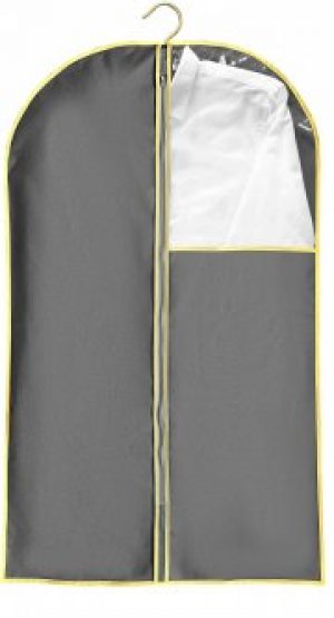 Стандартный чехол для одежды Мій Дім с прозрачной четвертиной 150 х 60 см Серый (CU6063)