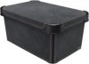 Контейнер для хранения с крышкой Qutu Style Box Black Leather 5 л (STYLE BOX с/к BLACK LEATHER 5л.)