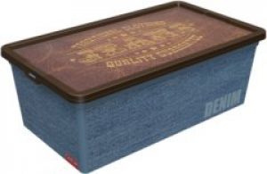 Контейнер для хранения с крышкой Qutu Trend Box Denim Leather 5 л (TREND BOX с/к DENIM LEATHER 5л.)