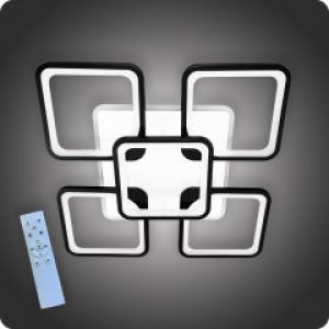 Люстра светодиодная Vatan Light Квадраты-5 с пультом 180Вт Черный