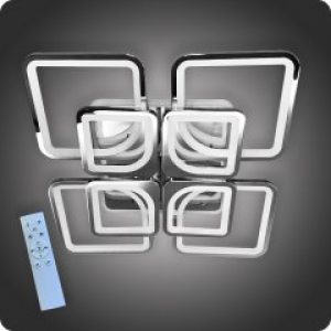 Люстра светодиодная Vatan Light Квадраты-8 с пультом 240Вт Хром