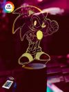 3D ночник "Соник" (УВЕЛИЧЕННОЕ ИЗОБРАЖЕНИЕ) подарочная упаковка + 16 цветов + пульт ДУ + сетевой адаптер + батарейки (3ААА)  3DTOYSLAMP