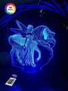 3D ночник "Эльф и Единорог" (УВЕЛИЧЕННОЕ ИЗОБРАЖЕНИЕ) подарочная упаковка + 16 цветов + пульт ДУ + сетевой адаптер + батарейки (3ААА)  3DTOYSLAMP