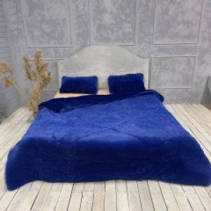 Всесезонное Одеяло Cappone Травка Мех (плюшевое) 200X230см Синяя