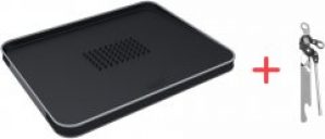 Разделочная доска Joseph Joseph Cut&Carve Plus Large 37.5x29.5x2.5 см Черная (60002) + Консервный нож Excellent Houseware 15 см (404000380) в подарок!