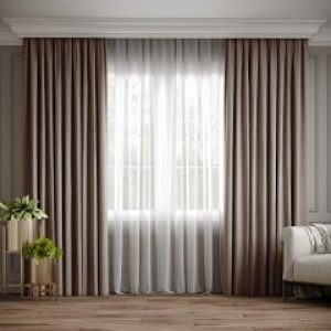 Комплект штор Ann-Tailor микровелюр Серо-бежевый темный 100x270 см 2 шт (224)