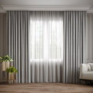 Комплект штор Ann-Tailor микровелюр Светло-серый 100x270 см 2 шт (371)