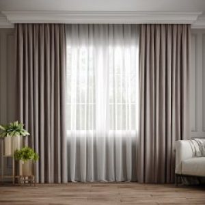 Комплект штор Ann-Tailor микровелюр Серо-бежевый 100x270 см 2 шт (211)