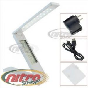 Настольная лампа LED с Аккумулятором Складываемая 18-LED + Часы и Термометр - Портативная лампа Домой