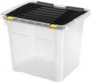 Ящик-контейнер для хранения Heidrun Dragon One пластиковый с крышкой и клипсами 43х35 h35.5 см 36 л (654_прозорий)