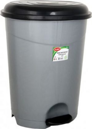 Ведро для мусора с педалью и крышкой Planet №5 50 л Металлик (6838kmd)