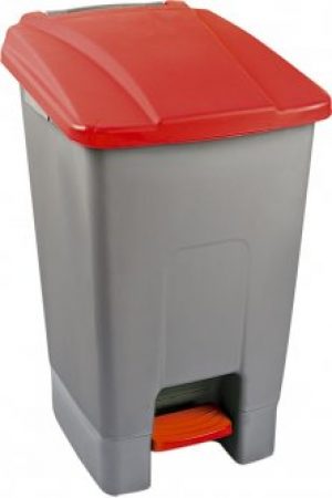 Бак для мусора с педалью Planet 70 л Серо-красный (6818kmd)