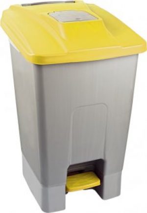Бак для мусора с педалью Planet 100 л Серо-желтый (6823kmd)