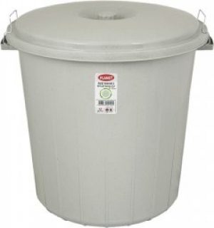 Бак для мусора Planet №2 35 л с крышкой и металлическими зажимами Серый (6833kmd)