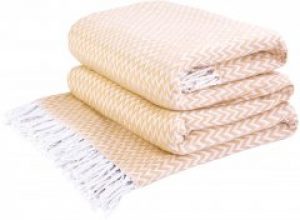 Плед Love You ly4102 зигзаг 140х200 Бежевый (4820000004102)