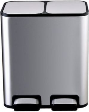 Ведро для сортировки мусора JAH 18 л Серебряный металлик (7035kmd)