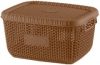Корзина для хранения с крышкой Violet House 1009 Виолетта 14х26х21 см 5 л Cветло-коричневый (1009 Виолетта CARAMEL с/кр. 5 л)