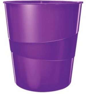 Корзина для бумаги Leitz WOW пластиковая 15 л Фиолетовый металлик (5278-10-62)