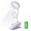 Настольная ЛЕД лампа на прищепке кольцевая с аккумулятором 2000 mAh Clip Lamp белая (CL-18544)