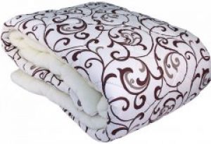 ПОЛУТОРНОЕ ШЕРСТЯНОЕ ОДЕЯЛО VITAL-TEXTIL В ПОЛИКОТТОНЕ ВЕНЗЕЛЯ НА БЕЛОМ 150*220