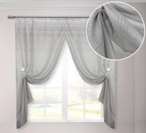 Тюлевые шторы Adagio Windows Decor серые с магнитными подхватами в размерах 2
