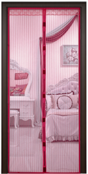 Дверная антимоскитная сетка Magnetic Mesh на магнитах бордовая 210х120 см (2000992400305)