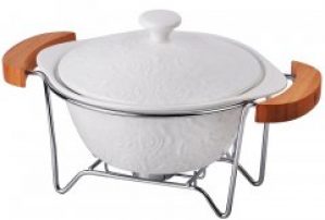Мармит со стеклянной крышкой Lefard на металлической подставке 29.5 х 20.5 х 18.5 см (944-013)
