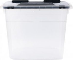 Ящик-контейнер для хранения Heidrun Dragon One универсальный пластиковый с крышкой и клипсами 58х36.5 h 47.5 см 72 л (658_прозрачный)
