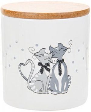 Банка Lefard с бамбуковой крышкой Коты 10х10х11 см 450 мл (940-253)