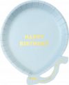 Набор одноразовых тарелок Talking Tables в форме шарика Happy Birthday Голубых 12 шт (BDAY-PLATE-BALL-B) (5052715089004)