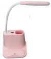 Умная настольная светодиодная лампа 3в1 со встроенным аккумулятором и PowerBank розовая
