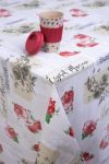 Скатерть УкрСкатерть Премиум С цветочным принтом 140х120 Бело-красно-черная (573901012)